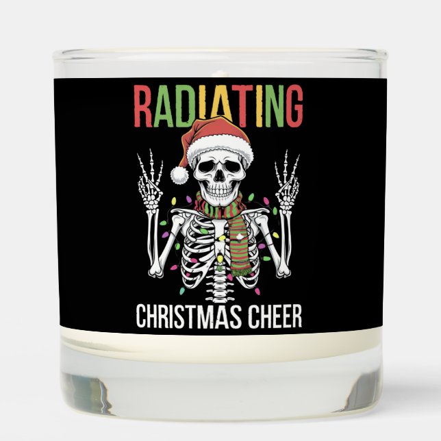 Radiology Christmas Santa Skeleton Xray Technician Scented Candle (Front)