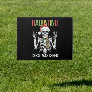 Radiology Christmas Santa Skeleton Xray Technician Sign
