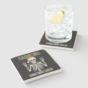 Radiology Christmas Santa Skeleton Xray Technician Stone Coaster