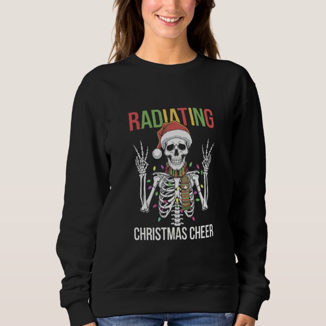 Radiology Christmas Santa Skeleton Xray Technician Sweatshirt (Front)