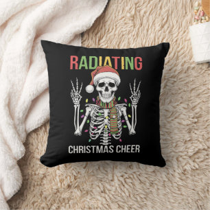 Radiology Christmas Santa Skeleton Xray Technician Throw Pillow