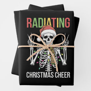 Radiology Christmas Santa Skeleton Xray Technician Wrapping Paper Sheets