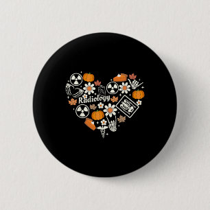 Radiology Fall Heart Xray Tech Autumn Pumpkin Than Button
