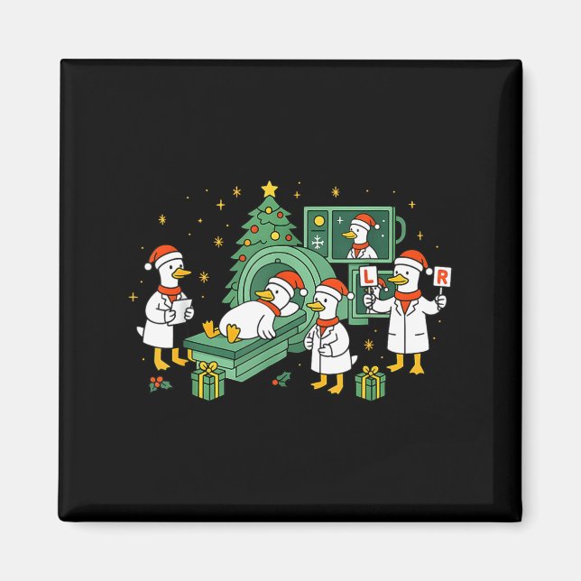 Radiology Funny Goose Ct Scan Christmas Xray Nurse Magnet (Front)