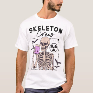 Radiology Halloween Xray Tech Skeleton Coffee Crew T-Shirt