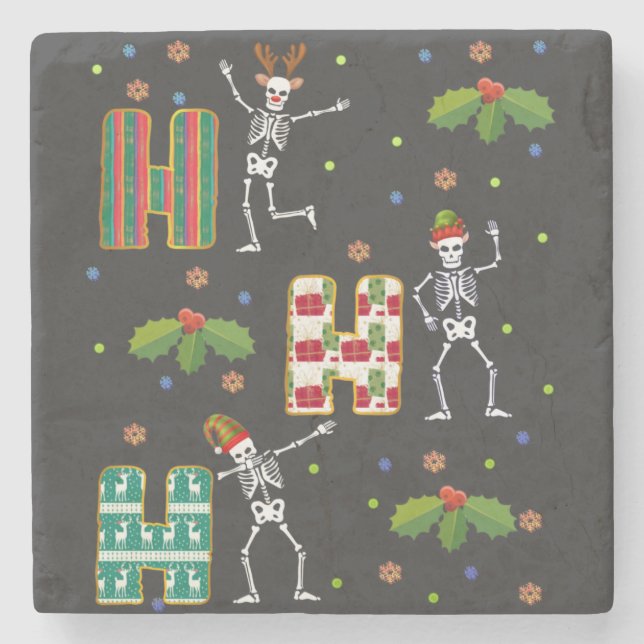 Radiology Ho-Ho-Ho Christmas Squad Group Matching  Stone Coaster (Front)