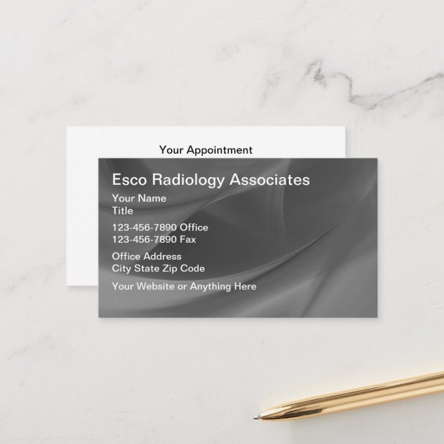 Radiology Imaging Center Appointment Cards (Front/Back In Situ)