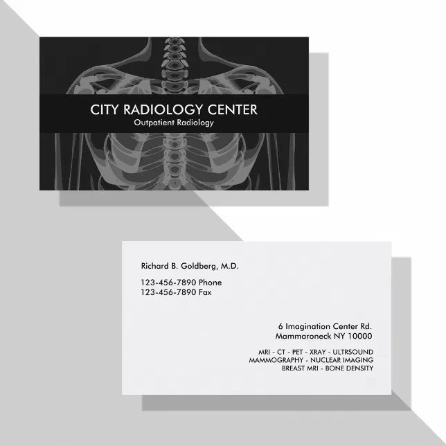 Radiology Lab Business Cards Zazzle