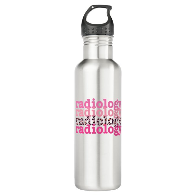 Radiology Leopard Stainless Steel Water Bottle (Front)