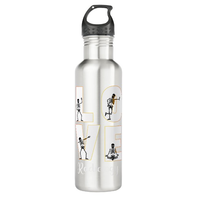 Radiology Love Radiologist Skeleton XRay  Stainless Steel Water Bottle (Front)