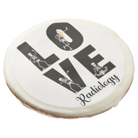 Radiology Love Radiologist Skeleton XRay   Sugar Cookie (Angled)