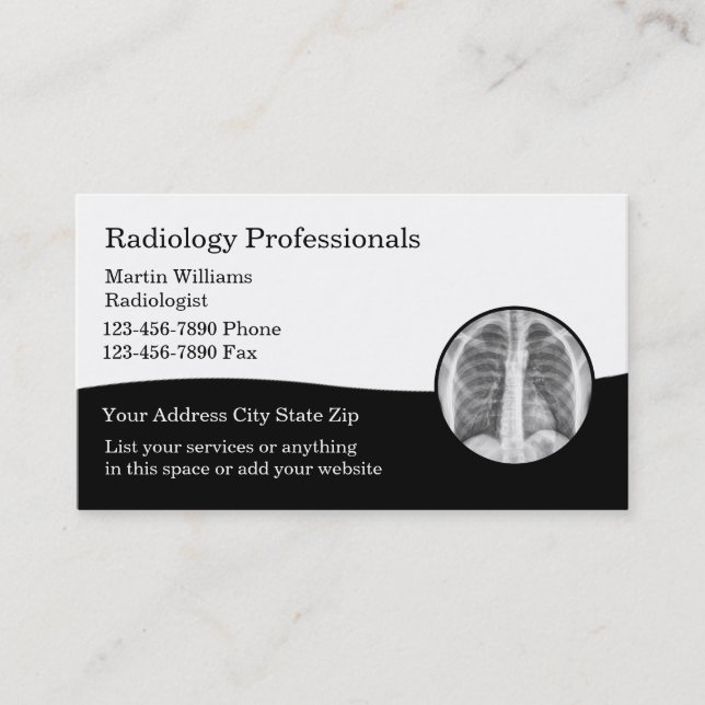 Radiology Medical Imaging Business Cards (Front)