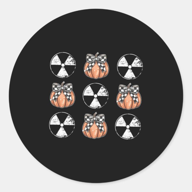 Radiology Pumpkin Coquette Fall Autumn Xray Tech H Classic Round Sticker (Front)