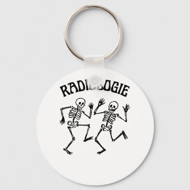 Radiology Skeleton Dance Vintage Humor Keychain (Front)