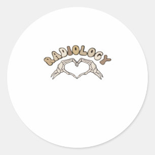 Radiology Skeleton Heart Hands Classic Classic Round Sticker