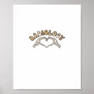 Radiology Skeleton Heart Hands Classic Poster