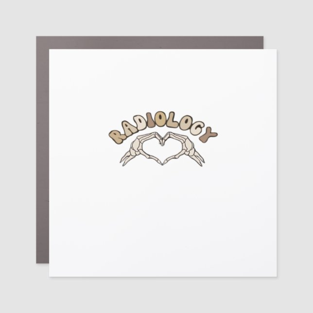 Radiology Skeleton Heart Hands Classic Style Car Magnet (Front)