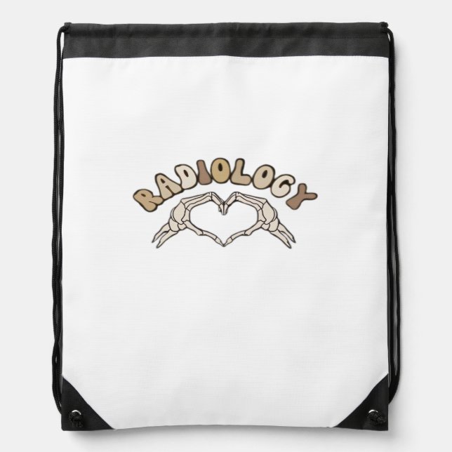 Radiology Skeleton Heart Hands Classic Style Drawstring Bag (Front)
