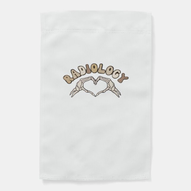 Radiology Skeleton Heart Hands Classic Style Garden Flag (Front)