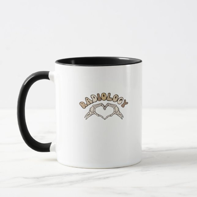 Radiology Skeleton Heart Hands Classic Style Mug (Left)