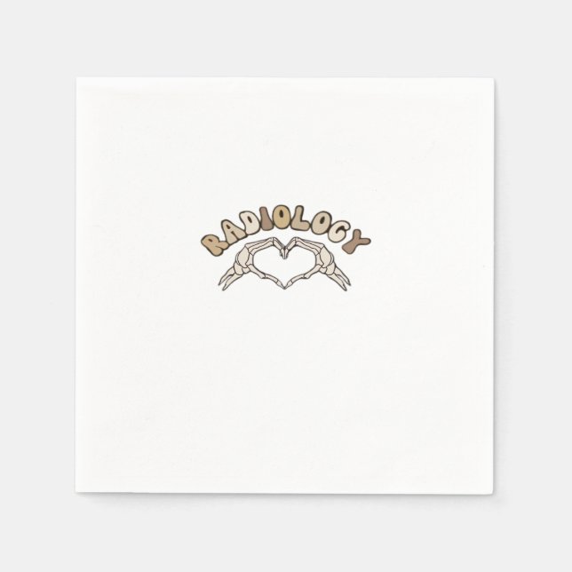 Radiology Skeleton Heart Hands Classic Style Napkins (Front)