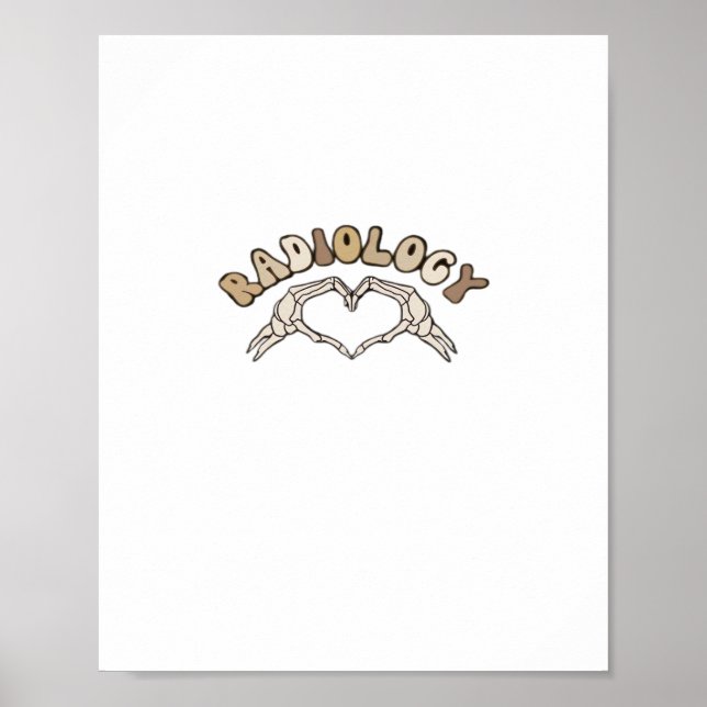 Radiology Skeleton Heart Hands Classic Style Poster (Front)