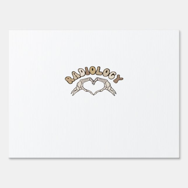 Radiology Skeleton Heart Hands Classic Style Sign (Front)