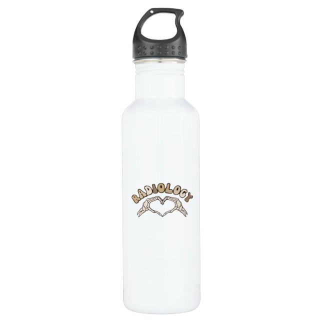 Radiology Skeleton Heart Hands Classic Style Stainless Steel Water Bottle (Front)