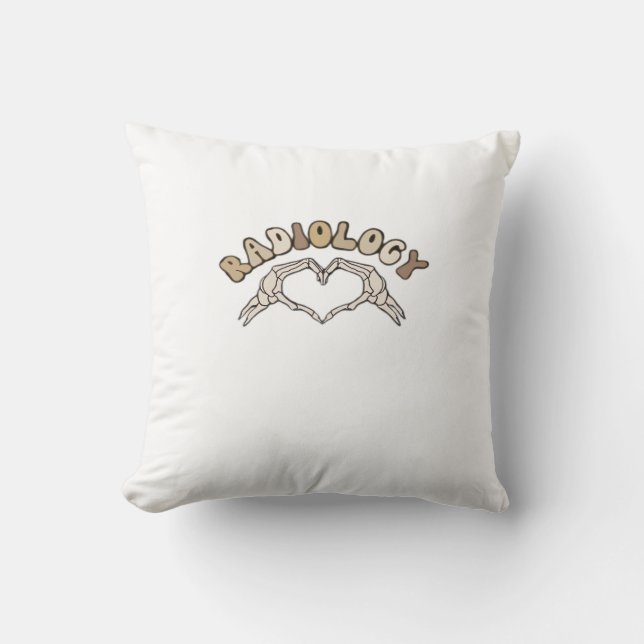 Radiology Skeleton Heart Hands Classic Style Throw Pillow (Front)