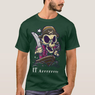 Radiology Tech Funny Skeleton Pirate On A Boat T-Shirt