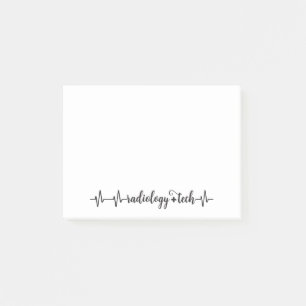 Radiology Tech Heartbeat Radiologic Technologist Post-it Notes