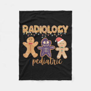 Radiology Tech Pediatric Christmas Gingerbread Man Fleece Blanket