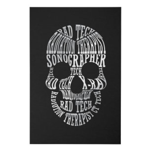 Radiology Tech Rad Tech Skull Technologist Xray Faux Canvas Print