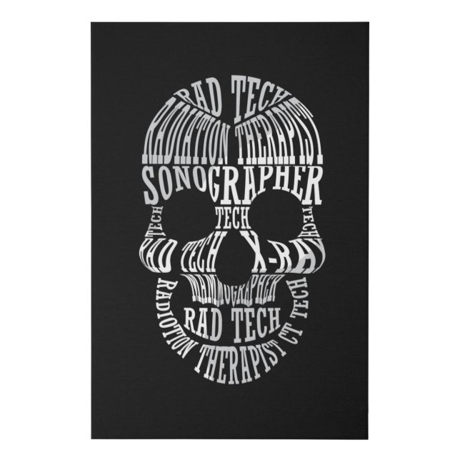 Radiology Tech Rad Tech Skull Technologist Xray Faux Canvas Print (Front)