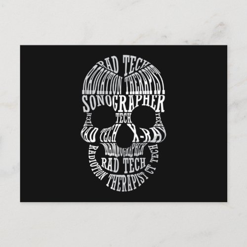 Radiology Tech Rad Tech Skull Technologist Xray Postcard