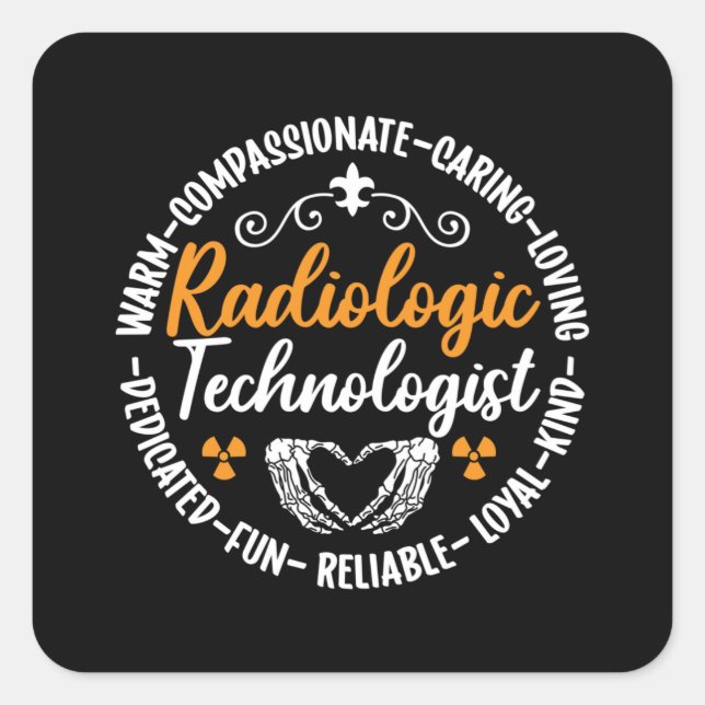 Radiology Tech Radiologic Technologist Nurse Xray Square Sticker (Front)