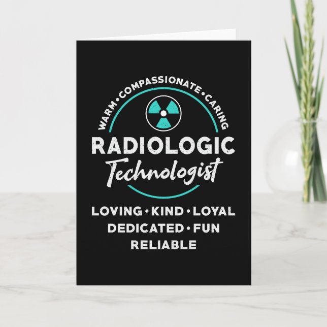 Radiology Tech Radiologic Technologist Xray Tech Card (Front)