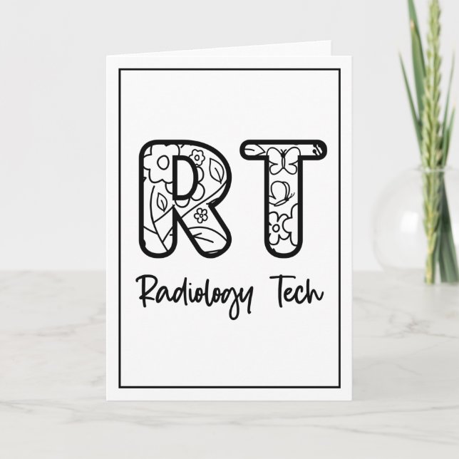 Radiology Tech RT Rad Technician X-ray Tech Gifts Thank You Card (Front)