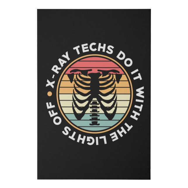 Radiology Tech X-Ray Techs Do It Retro Xray Tech Faux Canvas Print (Front)