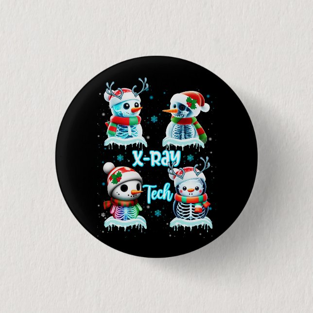 Radiology Technician X Ray Tech Funny Christmas Cu Button (Front)