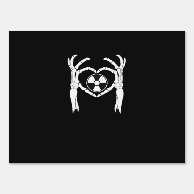 Radiology X-Ray Tech Heart Shaped Skeleton Hands D Sign (Front)