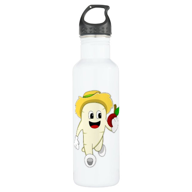 Radish as Farmer with Fruit Stainless Steel Water Bottle (Front)