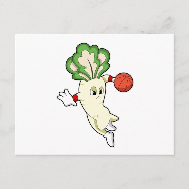 Radish at Basketball Sports Postcard (Front)