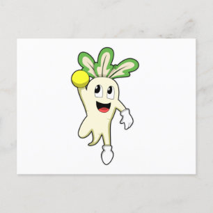 Radish at Handball player with Handball Postcard