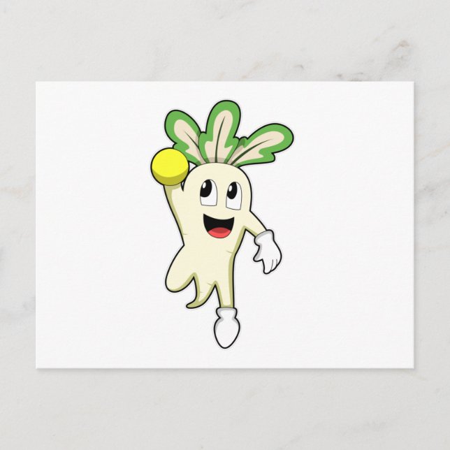 Radish at Handball player with Handball Postcard (Front)