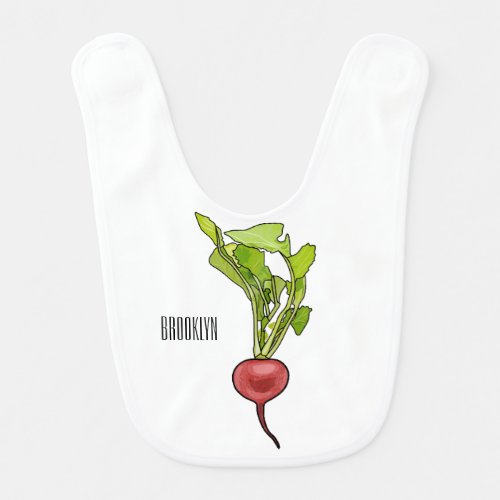 Radish cartoon illustration  baby bib