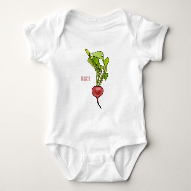 Radish cartoon illustration  baby bodysuit (Front)
