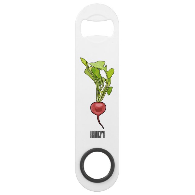 Radish cartoon illustration  bar key (Front)
