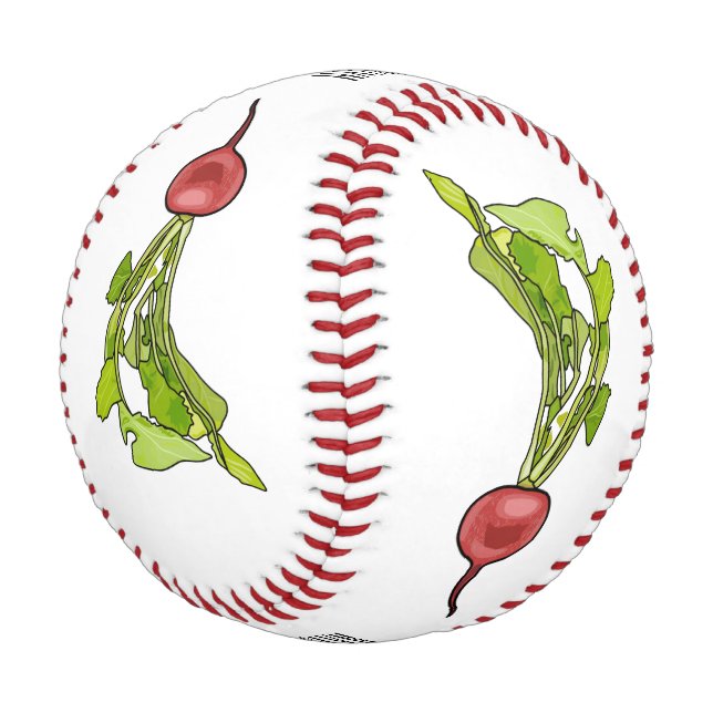 Radish cartoon illustration  baseball (Angled)