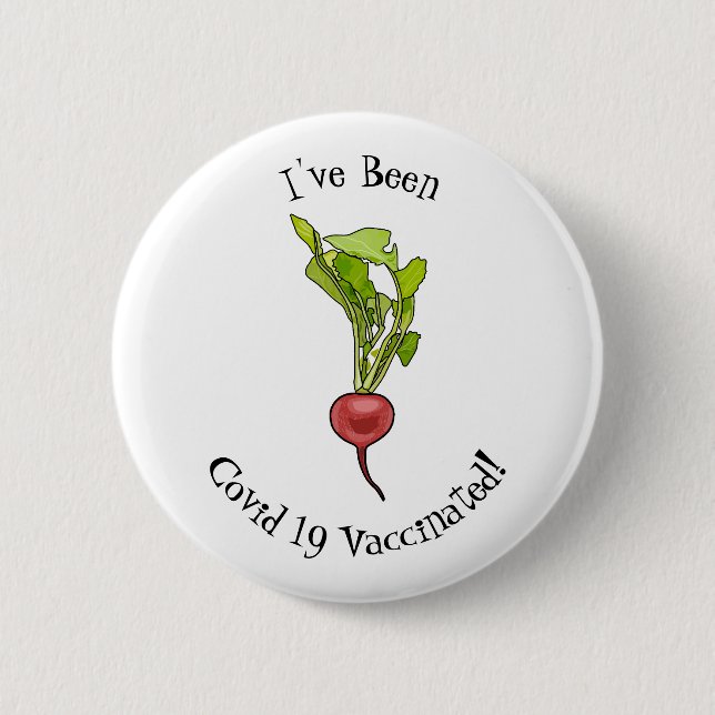 Radish cartoon illustration button (Front)
